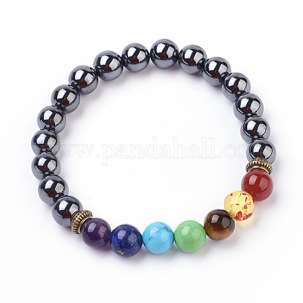 Bracelets élastiques en pierres gemmes X-BJEW-P179-04-1