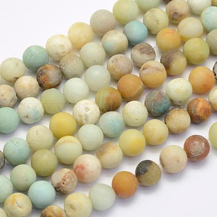 Brins de perles d'amazonite de fleurs naturelles G-G697-F05-6mm-1