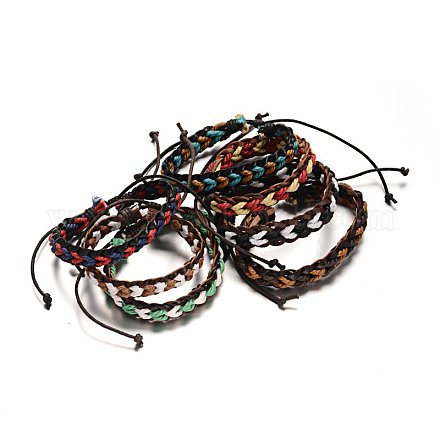 Регулируемые плетеные браслеты кожаный шнур BJEW-M169-17-1