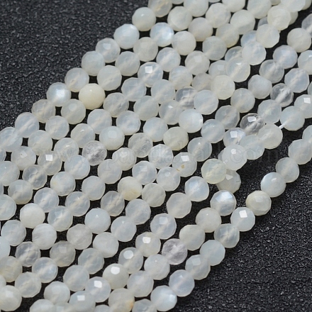 Bianco naturale perline pietra di luna fili G-E411-07-3mm-1