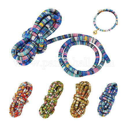 10м 4-х цветный шнур в этническом стиле с эластичной обмоткой OCOR-GA0002-62-1