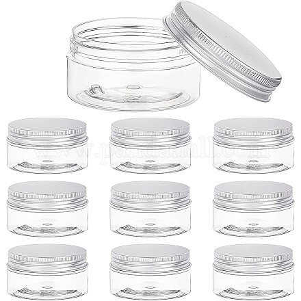Benecreat 10 paquete 2.8 oz / 80 ml columna de plástico transparente contenedores de almacenamiento frascos organizadores con tapas de rosca de aluminio CON-BC0004-86-1
