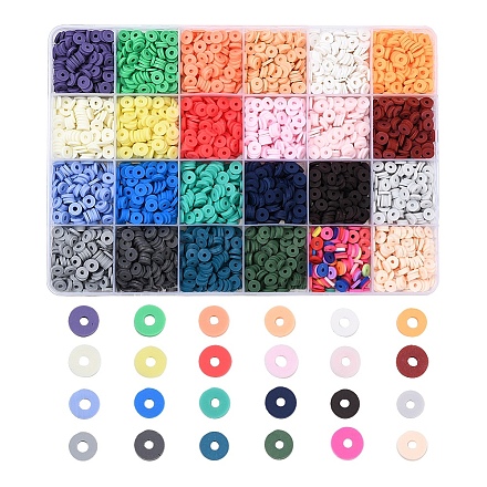 3600Pcs 24 Colors Handmade Polymer Clay Beads CLAY-YW0001-11B-1