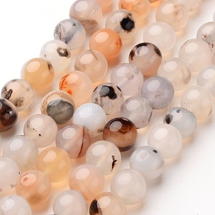 Chapelets de perles d'agate naturelle X-G-D845-04-8mm-1