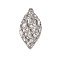 304 Stainless Steel Pendants, Textured, Leaf Charms, Antique Silver, 37x18x1~2mm, Hole: 1.6~1.8mm