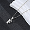 201 Stainless Steel Crystal Rhinestone Initial Pendant Necklaces, Stainless Steel Color, Non-Tarnish, Letter F, 15.75 inch(40cm)
