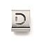 Letter Style 304 Stainless Steel Square Slide Charms, Letter D, 9x8x4mm, Hole: 3.5x8.5mm