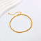 Fashionable Vintage Adjustable Brass Textured Round Beaded Ladies Anklets, Real 18K Gold Plated, 8-5/8 inch(220mm)