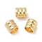 Brass Brads, Cadmium Free & Nickel Free & Lead Free, Column, Real 18K Gold Plated, 4x4x4mm, Hole: 2.7mm