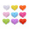 Opaque Acrylic Beads, Heart, Mixed Color, 17x22x10mm, Hole: 1.4mm, about 255pcs/500g