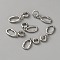 Zinc Alloy Twister Clasps, Oval, Platinum, 27mm