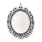 Tibetan Style Alloy Big Pendant Cabochon Settings, DIY Findings for Jewelry Making, Lead Free & Nickel Free & Cadmium Free, Oval, Antique Silver, Tray: 40x30mm, 61x48x2mm, Hole: 2mm