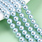 Baking Painted Pearlized Glass Pearl Bead Strands, Round, Light Sky Blue, 6mm, Hole: 0.8mm, about 69~70pcs/strand, 15.75~15.94 inch(40~40.5cm)