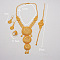 Round Brass Bracelets & Earrings & Necklaces & Rings Sets, Golden, Earring: 2.36 inch(60mm)