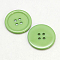 Resin Buttons, Dyed, Flat Round, Light Green, 20x3mm, Hole: 2mm, 195pcs/bag