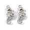Brass Micro Pave Cubic Zirconia Charms, Sea Horse, Platinum, 14.5x6.5x4.5mm, Hole: 1mm