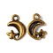 Alloy Finding Pendants, Cadmium Free & Nickel Free & Lead Free, Moon, Antique Bronze, 16x12x2.5mm, Hole: 1.5mm