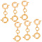 Brass Double Spring Ring Clasps, Real 18K Gold Plated, 22mm, 8pcs/set