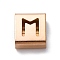 Ion Plating(IP) 304 Stainless Steel Square Slide Charms, Rose Gold, Letter M, 9x8x4mm, Hole: 3.5x8.5mm