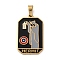 Ion Plating(IP) 304 Stainless Steel Enamel Pendants, Real 18K Gold Plated, Tarot Charm, Hermit, 32x19.5x2mm, Hole: 7.5x4mm