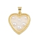 Epoxy Resin Pendants, with Brass Findings and ABS Imitation Pearl Beads, Real 18K Gold Plated, Heart, 22.5x20.5x4.5mm, Hole: 4.5x3.5mm