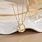 2Pcs Brass Pave Clear Zirconia Magnetic Couple Sun Moon Star Pendant Necklaces, Golden, 17.72 inch(45cm)
