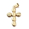 304 Stainless Steel Pendants, Cross, Golden, 42x26.7x3mm, Hole: 8mm