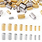 32Pcs 8 Styles 304 Stainless Steel Cord End, Column, Golden & Stainless Steel Color, 7~10x3~6mm, Inner Diameter: 2~5mm, 4pcs/style