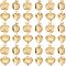 36Pcs 2 Style 304 Stainless Steel Charms, Mixed Shapes, Golden, 18pcs/style