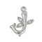 Brass Crystal Rhinestone Letter Links Connector Charms, Real Platinum Plated, Letter J, 16x12x3.5mm, Hole: 1.2mm and 1.5mm