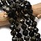 Natural Golden Sheen Obsidian Beads Strands, Star Cut Round Beads, Faceted, 9~10x9~10x9~10mm, Hole: 1~1.4mm, about 38~40pcs/strand, 14.88''15.08''(37.8~38.3cm)