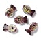 Handmade Foil Lampwork Fish Beads, with Enamel, Gradient Color, Coconut Brown, 20x23x8.5mm, Hole: 1.8mm