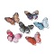 Transparent Acrylic Pendants, Butterfly, Mixed Color, 23x30x3.5mm, Hole: 1mm
