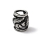 304 Stainless Steel Beads, Column with Squirrel, Antique Silver, 11x10mm, Hole: 6.5mm