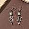 304 Stainless Steel Triangle Dangle Earrings, Stainless Steel Color, 52.5x12mm