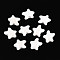 Handmade Porcelain Beads, Starfish, Bright Glazed Porcelain, White, 11.5~12x10.5x6mm, Hole: 1.8~2mm
