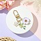 Flower Alloy Enamel Pendant Decorations, Alloy Swivel Clasps Charms for Bag Ornaments, Lavender, 61mm