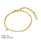 Stylish 304 Stainless Steel Snake Chain Bracelets for Women, Real 18K Gold Plated, 6-3/4 inch(17cm)