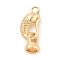 Brass Hook and S-hook Clasps, Fish, Real 18K Gold Plated, 20mm, Hole: 1.8mm