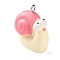 Amimal Resin Pendants, with Platinum Iron Loop, Snail, 23.5x14x22mm, Hole: 1.8mm