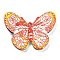 Printed Opaque Acrylic Beads, Butterfly, Yellow, 31x41x4.5mm, Hole: 1.5mm