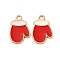 Christmas Alloy Enamel Pendants, Golden, Gloves, 19x12.5x1.5mm, Hole: 2mm
