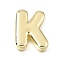 Brass Slide Charms, Letter, Golden, Letter K, 25x20x5mm, Hole: 11x2mm