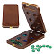 Wooden Chess Board Game Box, with Glass Chess Piece Beads, Mixed Color, 14~14.5x8mm
