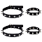 4Pcs 2 Styles PU Leather Choker Necklaces & Bracelets Set for Women Men, Black, 22.8~44.2x1.55~1.8x0.2~1.3cm, 2pcs/style