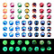 60Pcs 15 Style Glass Cabochons, Luminous/Glow in the Dark, Half Round/Dome, Lunar/Moon Series, Mixed Color, 12x4mm, 4pcs/style