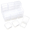 30Pcs Plastic Boxes, Bead Storage Containers, Square, Clear, 4.5x4.5x2cm, Inner Diameter: 4.1x4.1cm