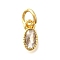 Brass Micro Pave Cubic Zirconia Pendants, Oval Charms, with Jump Rings, Cadmium Free & Lead Free, Long-Lasting Plated, Rack Plating, Real 18K Gold Plated, Clear, 8.5x4x2mm, Hole: 3mm
