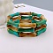 Acrylic Bamboo Joint Beaded Bracelets for Women, Medium Sea Green, Inner Diameter: 2-1/4 inch(5.8cm)