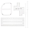 Custom Acrylic Templates Rulers, Boxy Bag Tool, Sewing Tool, Rectangle, Clear, 280x100x2.5mm, 1pc